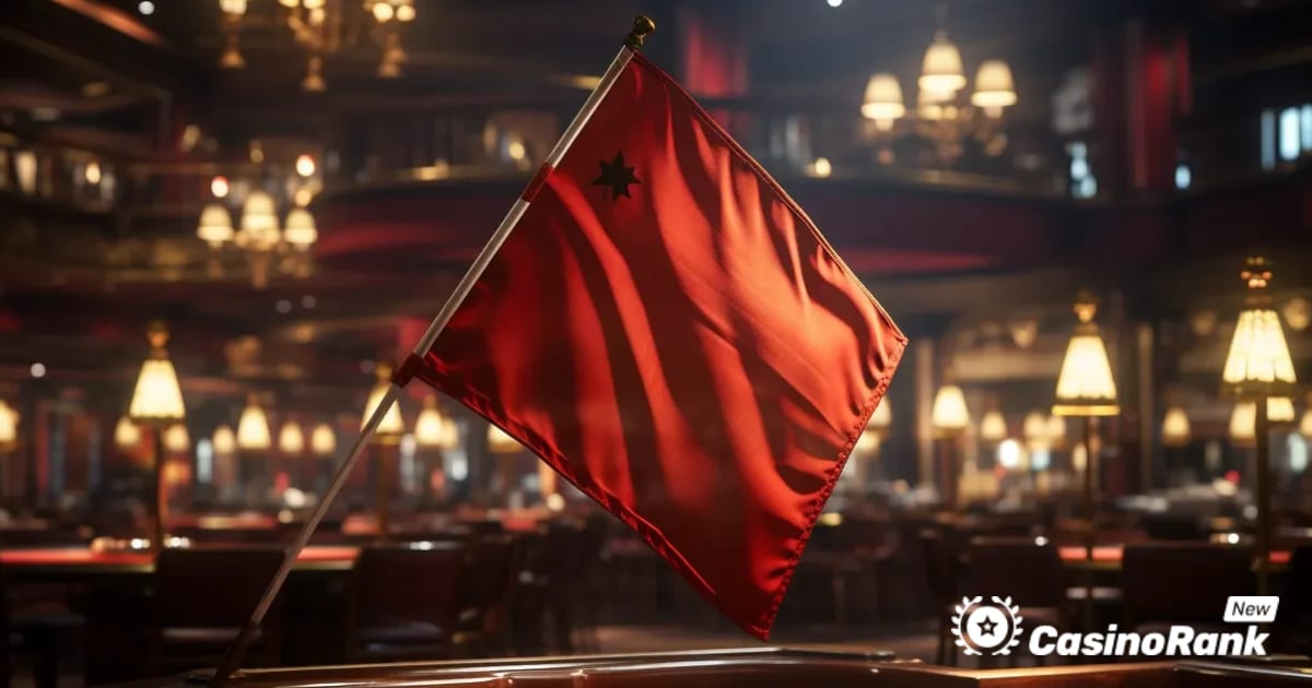 Suured punased lipud, mis viitavad uutele veebikasiinopettustele